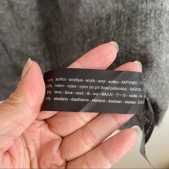 NWT ZARA Women’s Small Knit Gray Wool Long-Sleeve Scoop Neck Sweater Top - Picture 7 of 8